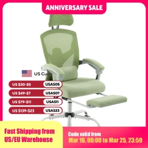 JHK Ergonomic Reclining High Back Mesh Living Room Rocking Gaming Chair Computer Desk Swivel Rolling Lumbar Support Pillow
