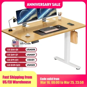 JHK Electric Standing Desk Height Adjustable 40x24 Inch Stand Up Sit Stand Computer Desk Workstation Ergonomic Work Table
